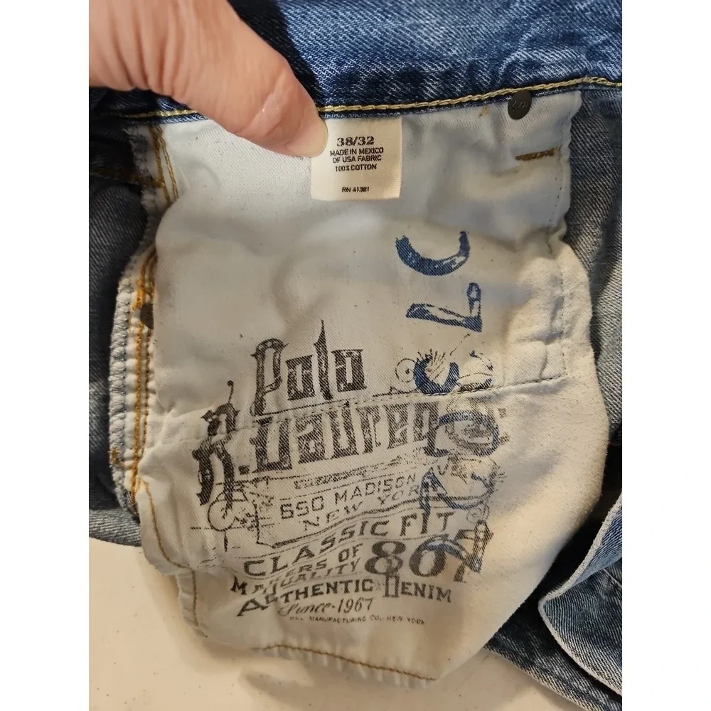 Polo Ralph Lauren Jeans Men's  Classic‎ 867 Denim 38x32  Preppy 100% Cotton(1311